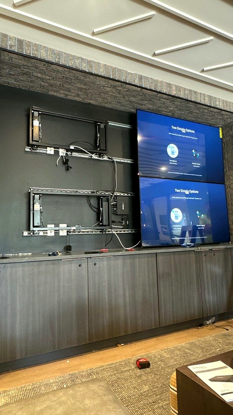 Audio & Video Systems Installation | Michigan Security Systems 2x2 commercial video wall and AV display system installation — Michigan Security Systems audio & video systems