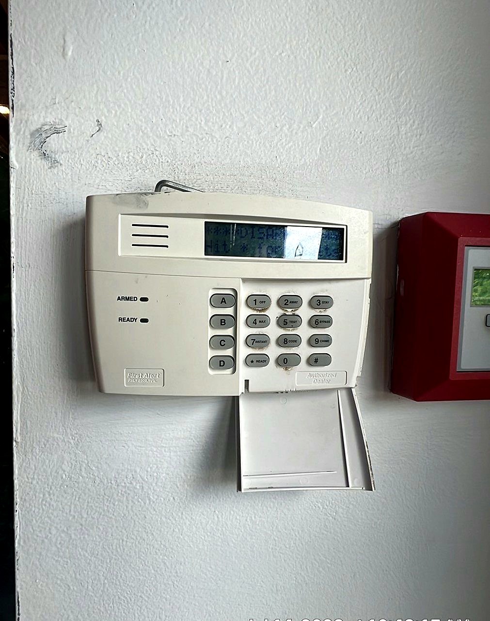First Alert commercial alarm keypad — Michigan facility