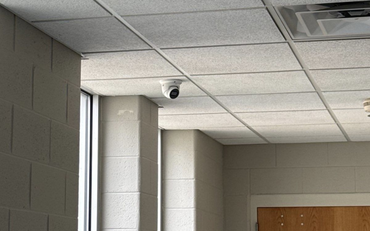 Discreet dome security camera installed in a church ceiling in Michigan by Michigan Security Systems