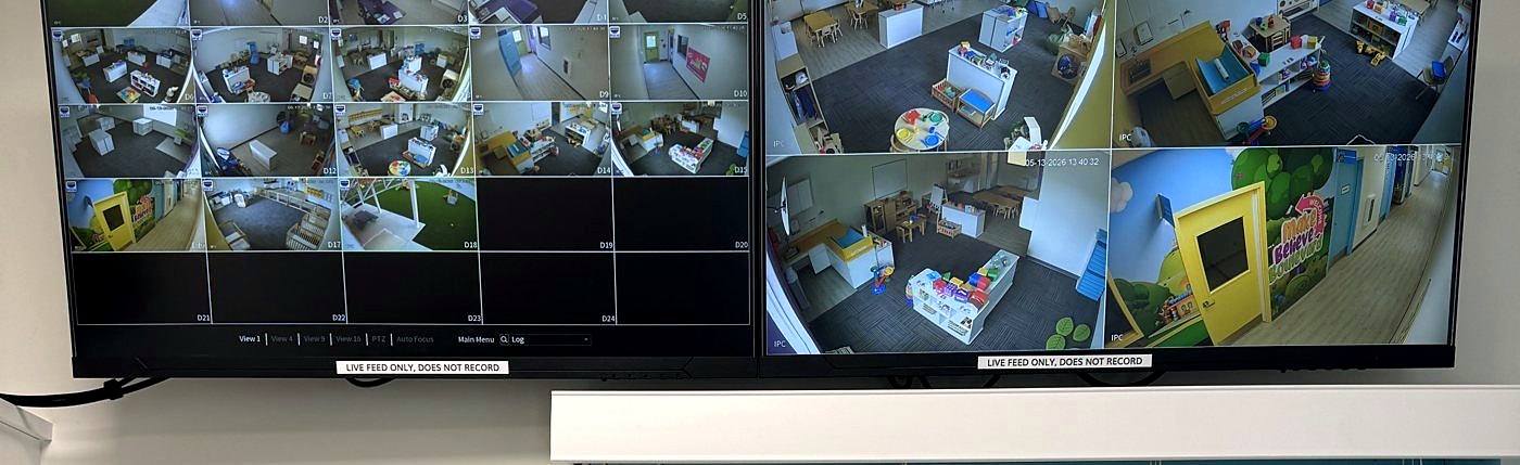 Michigan Security Systems remote monitoring — multi-camera NVR display for managed commercial security services