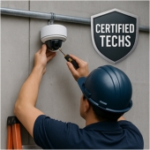 Certified commercial security technicians designing and installing camera and access systems 586-466-4490